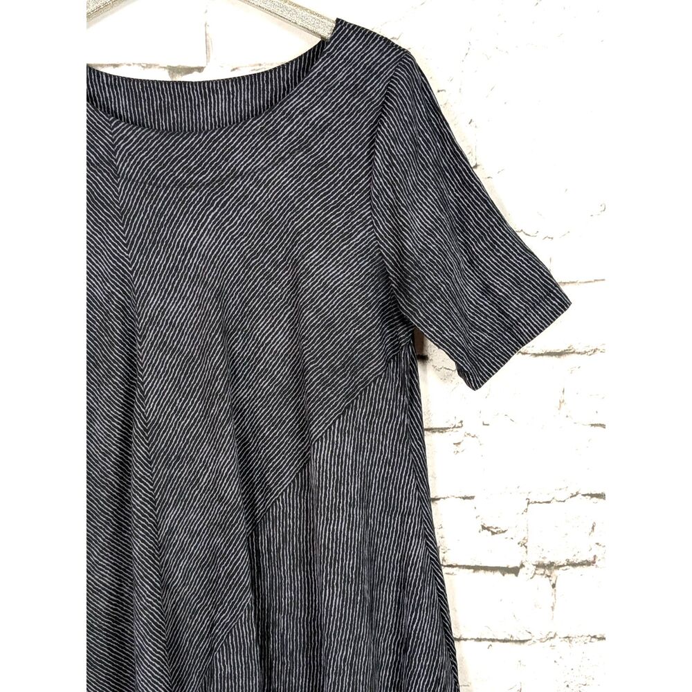 NICHE Nilgun Derman Florence Dress Black Ridge Stripe Midi Dress Lagenlook Large - Picture 4 of 9